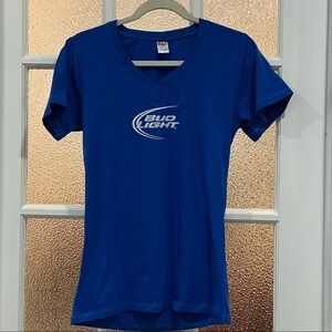 Women's Blue V-Neck Top